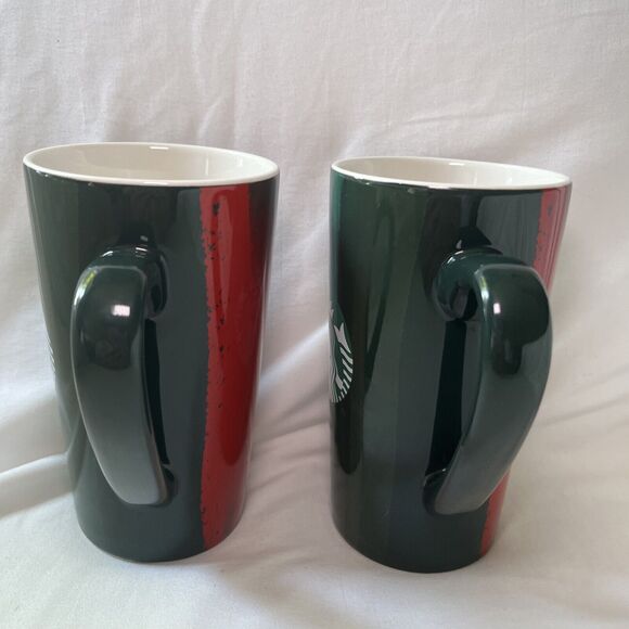 Starbucks 2021 16 fl oz Green Multicolor Ombré Coffee Mug - Set of 2 Tall NEW - Picture 5 of 9